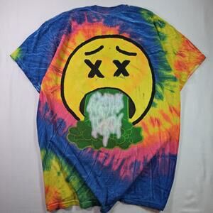 Astroworld Shirt Mens M Tie Dye Like A Light Vomit Emoji Travis Scott Tee